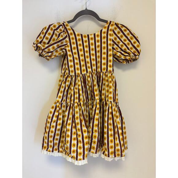 Sunflower Flowy Hippie Boho Twirl Dress Girl's Size 10 - Picture 1 of 3